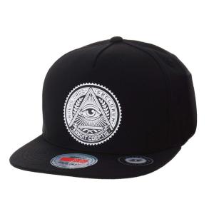 ウィズムーンズ 帽子 Illuminatiロゴ入りHip Hop風ストレートキャップ AL2344 (Black)｜wing-of-freedom