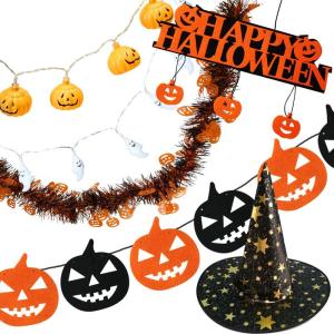 monoii ハロウィン 飾り ツリー LED オーナメント 吊り下げ 装飾 かぼちゃ おばけ ガーランド クリスマスツリー クリスマス d