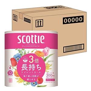 スコッティ スコッティ フラワーパック 3倍長持ち ダブル 75m 4ロール × 12パック スコッティ フラワーパック トイレットペーパーの商品画像