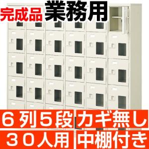 30人用 シューズボックス 業務用 シューズロッカー 6列5段 鍵無し 中棚付き 高品質・スチール製