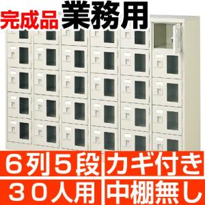 30人用 スチール シューズボックス 窓付き 鍵付き 6列5段 中棚無し 国産シューズロッカー