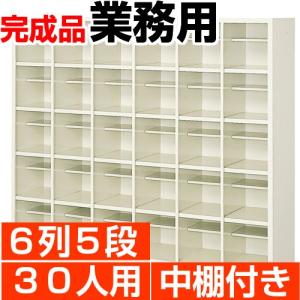 30人用 シューズボックス 業務用 6列5段 中棚付き 丈夫なスチール製 国産・高品質 送料無料｜wing0