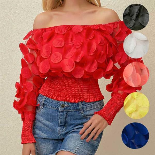 送料無料２〜３日後到着 演奏会 コーラス ブラウス 社交ダンス トップス 演奏会 シースルー地にパッ...