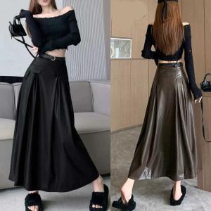 レザー タイト ミニ スカート スリット 韓国 ストリート ギャル