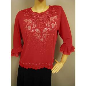 コーラス衣装　トップス 衣装　カラオケ　演奏会 レディース　おそろいウエア　Mサイズ　 赤