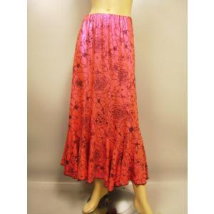 送料無料2〜4日後到着 社交ダンススカート　六枚接ぎエスカルゴロングスカート 光るドット地にフロッキ...