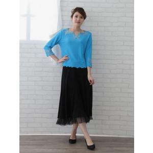 送料無料２〜３日後到着 コーラス 衣裳 ブラウス 社交ダンス トップスとっても華やかな蝶の刺繍が袖口...