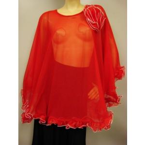 社交ダンス コーラス衣装 ダンスストップス レディース ダンスウェア 衣装  赤