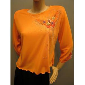 送料無料２〜4日後到着 コーラス衣装 ブラウス 社交ダンス トップス 演奏会 蝶刺繍・ストレッチカッ...