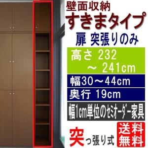 天井隙間書棚 隙間収納 高さ２３２〜２４１ｃｍ幅３０〜４４ｃｍ奥行１９ｃｍ厚棚板（棚板厚2.5cm）｜wing1