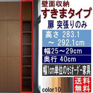 応接間上棚付すきま収納 隙間収納 高さ２８３．１〜２９２．１ｃｍ幅２５〜２９ｃｍ奥行４０ｃｍ｜wing1