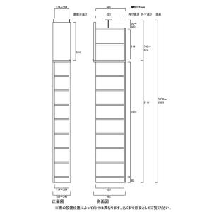 奥深書斎縦長本棚 書棚 高さ283.1〜292...の詳細画像2