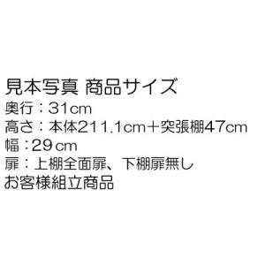 細長深型天井突棚張 壁収納 高さ283.1〜2...の詳細画像1