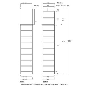細長深型天井突棚張 壁収納 高さ283.1〜2...の詳細画像2