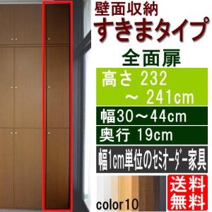 縦長扉付きラック 壁収納 高さ217〜226cm幅30〜44cm奥行