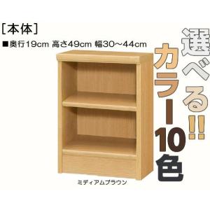 隙間収納 高さ４９ｃｍ幅３０〜４４ｃｍ奥行１９ｃｍ 参考書ディスプレイ ブラウン デスク周りラック 保管 子供部屋｜wing1