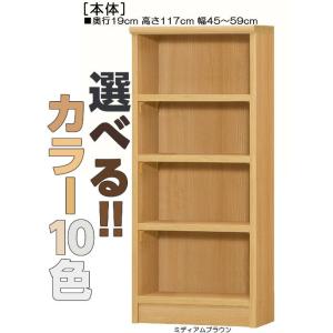 オーダー本棚 高さ１１７ｃｍ幅４５〜５９ｃｍ奥行１９ｃｍ厚棚板（棚板厚み2.5cm）作品シェルフ フ...