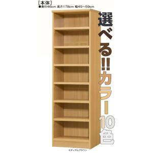 オフィス書庫 高さ１７８ｃｍ幅４５〜５９ｃｍ奥行４６ｃｍ厚棚板（棚板厚み2.5cm）雑誌ラック 1c...