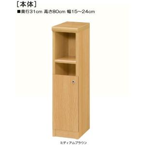 下部扉 標準棚板 トイレ隙間収納 高さ８０ｃｍ幅１５〜２４ｃｍ奥行３１ｃｍ 下扉高さ41.5cm 食...