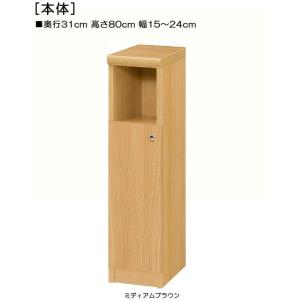 下部扉 標準棚板 トイレ隙間収納 高さ８０ｃｍ幅１５〜２４ｃｍ奥行３１ｃｍ 下扉高さ52.5cm 飾...