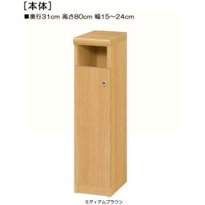 下部扉 標準棚板 トイレ隙間収納 高さ８０ｃｍ幅１５〜２４ｃｍ奥行３１ｃｍ 下扉高さ62.6cm 教...