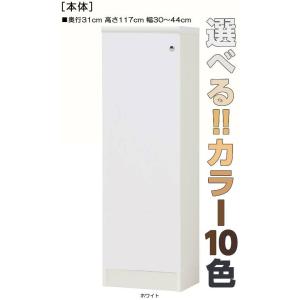 全面扉クローゼット 高さ１１７ｃｍ幅３０〜４４ｃｍ奥行３１ｃｍ 片開き(左開き/右開き)