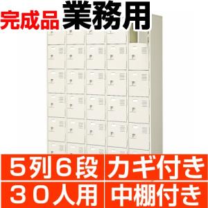 下駄箱 業務用 30人用 下駄箱 5列6段 扉付 鍵付 中棚付 搬入設置/階段上応談