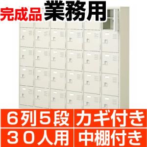 下駄箱 業務用 30人用 下駄箱 6列5段 扉付 鍵付 中棚付 搬入設置/階段上応談