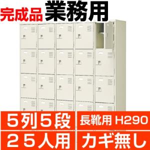 ロング下駄箱 業務用 扉付き 25人用 5列5段 鍵無し 内寸高290mm 搬入設置/階段上応談