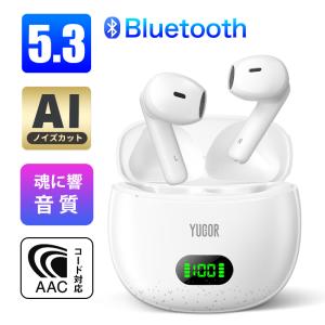 イヤホン ワイヤレスイヤホン AIノイズカット Bluetooth5.3 軽量 CVC8.0 HiFi高音質 IPX7防水 iPhone Android 対応