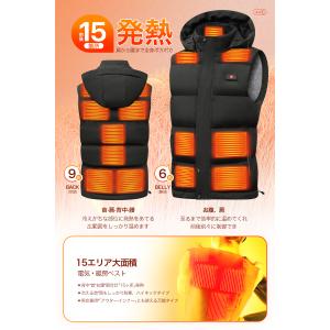 【クーポンで5680円】電熱ベスト 15枚発熱...の詳細画像4