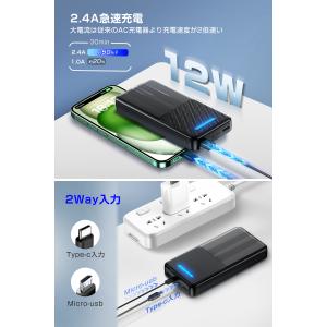 2025最新 モバイルバッテリー 40800mAh 大容量 急速充電 2台同時充電