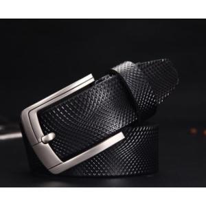 レザーベルト メンズ 黒 ブラック 革 皮 ビジネスベルト 存在感あるバックルがポイント 父の日 プ...