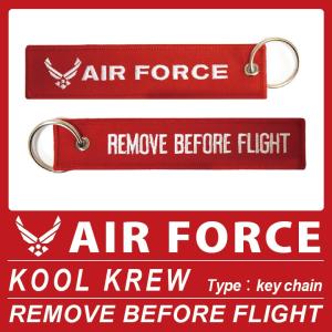 Kool Krew クールクルー キーチェーンUS AIR FORCE アメリカ空軍 ロゴ REMOVE BEFORE FLIGHT ミリタリー フライトタグシリーズ  送料無料｜winglet