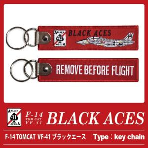 キーチェーン キーホルダー タグ US NAVY BLACK ACES F-14 TOMCAT REMOVE BEFORE FLIGHT ミリタリー フライトタグシリーズ 送料無料｜winglet