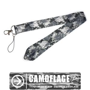 ランヤード ネックストラップ 迷彩 カモフラージュ CAMOFLAGE グレー NeckStrap Lanyard ミリタリー military 人気 グッズ Goods｜winglet