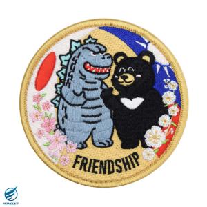 日本 台湾 友好 パッチ 刺繍 両面 ベルクロ...の詳細画像1