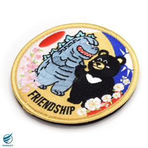 日本 台湾 友好 パッチ 刺繍 両面 ベルクロ...の詳細画像2