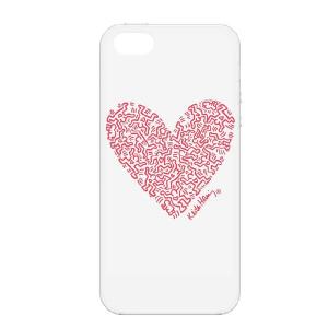 キース・ヘリング デザイン iPhone5（アイフォン5） シリコン ケース Keith Haring Collection Laser Engraved Silicone Case for iPhone 5 Heart/Red｜winglide