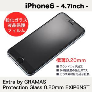 iPhone6 旭硝子社製 強化ガラス 液晶保護フィルム 表面硬度9H 0.20mm Extra by GRAMAS Protection Glass 0.20mm EXIP6NST for iPhone6 ガラスフィルム 画面｜winglide