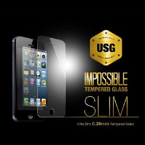 iPhone5 アイフォン5 用 液晶画面保護フィルム Colorant 表面硬度9H 強化ガラス製フィルム USG ITG Slim-Impossible Tempered Glass アイホン 液晶保護 フィルム｜winglide