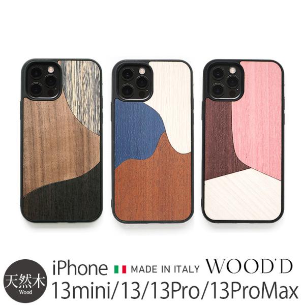 iPhone 13mini / 13 / 13Pro / 13ProMax ケース 木製 背面  W...