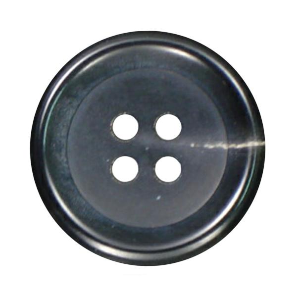 水牛ボタン 本水牛/リアルホーン 四つ穴 ブラック