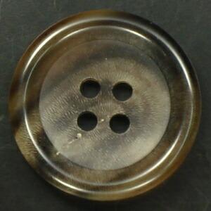 水牛ボタン　本水牛/リアルホーン　四つ穴　ミドルブラウン