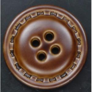 レザー調ボタン　四つ穴　ブラウン【日本製】