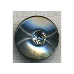 ラインストーンポリボタン　Ｒ188　トンネル足　黒