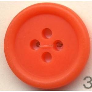 トップカラーポリボタン(マット）　４つ穴　オレンジ