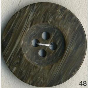 【大きいサイズ】　ストーン調ポリボタン　4つ穴　ブラウン