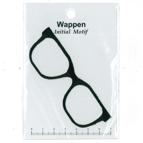 【メール便OK】 モチーフワッペン　アイロン接着　メガネ　眼鏡