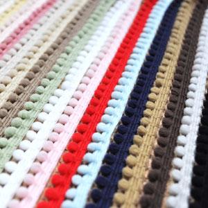 【全17色】 ぼん天付き かわいいポンポンテープ・ボンボンテープ ブレード 小 5mm